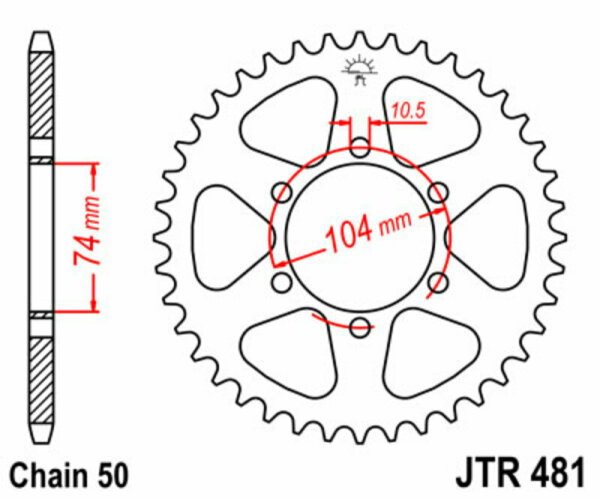 JT SPROCKETS Standard Stahlritzel hinten 481 - 530