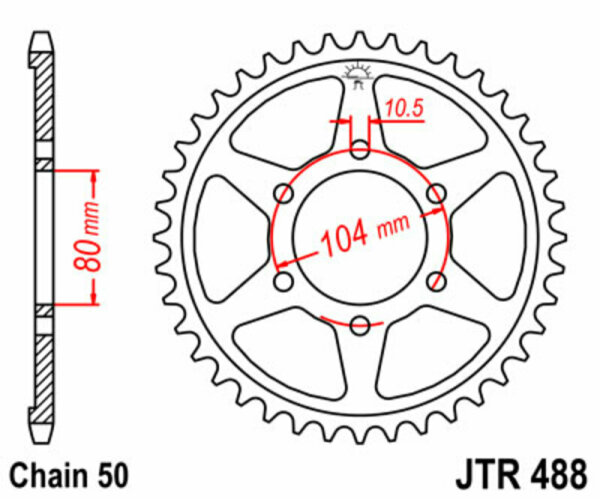 JT SPROCKETS Standard Stahlritzel hinten 488 - 530