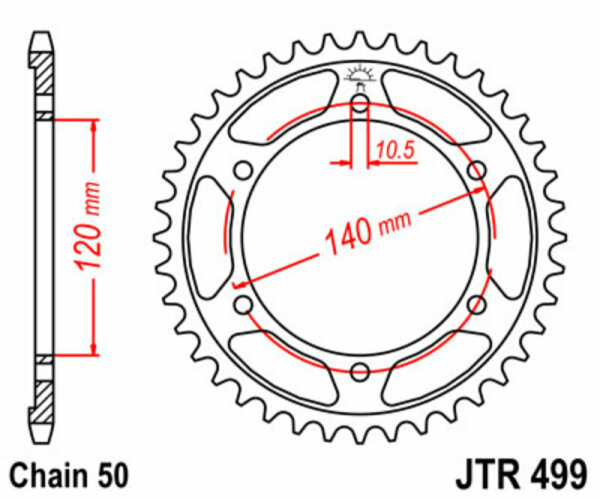 JT SPROCKETS Standard Stahlritzel hinten 499 - 530