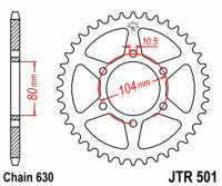 JT SPROCKETS Standard Stahlritzel hinten 501 - 630