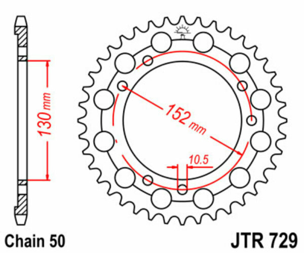 JT SPROCKETS Standard Stahlritzel hinten 729 - 530