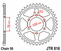 JT SPROCKETS Standard Stahlritzel hinten 816 - 530