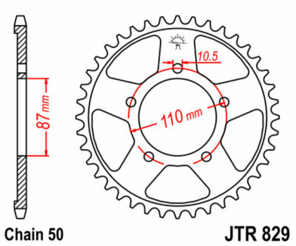 JT SPROCKETS Standard Stahlritzel hinten 829 - 530