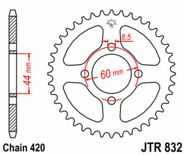 JT SPROCKETS Standard Stahlritzel hinten 832 - 420