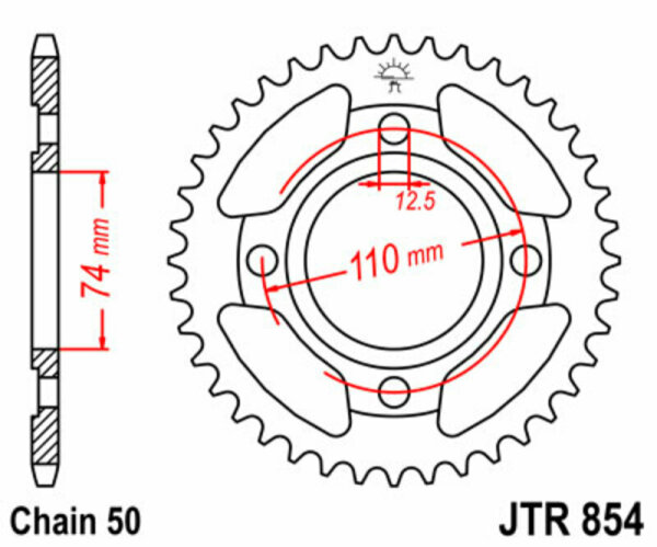 JT SPROCKETS Standard Stahlritzel hinten 854 - 530