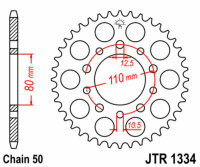 JT SPROCKETS Standard Stahlritzel hinten 1334 - 530