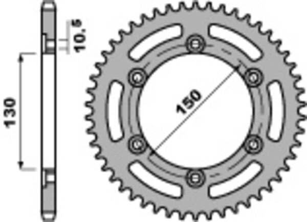 PBR Standard Kettenrad C45 Stahl 236 - 520