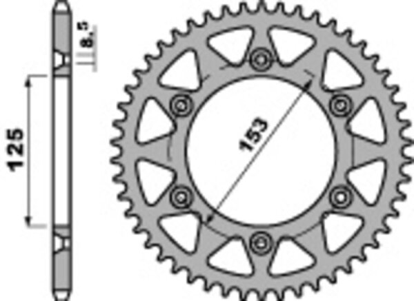 PBR Standard Kettenrad C45 Stahl 289 - 520