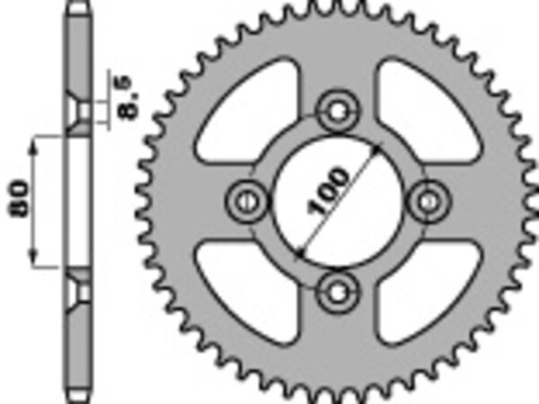 PBR Standard Kettenrad Stahl 4351 - 428