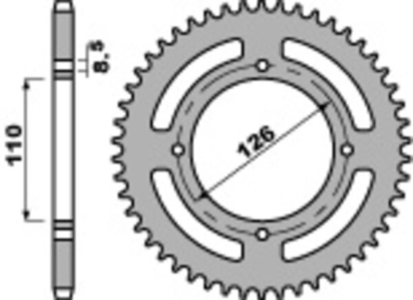 PBR Standard Kettenrad C45 Stahl 4418 - 420