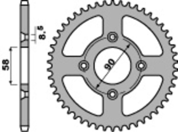 PBR Standard Kettenrad Stahl 4463 - 420