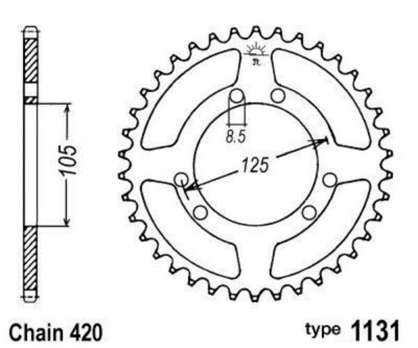 B1 Standard Stahlritzel hinten - 420