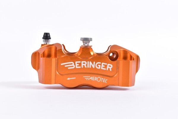 BERINGER Aerotec® Bremssattel radial links 4 Kolben Ø 32 mm Abstand 100 mm orangefarben