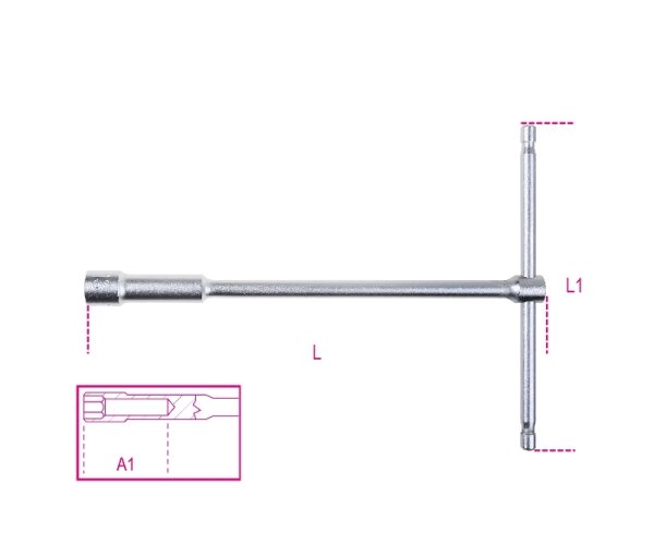 BETA Deep SechskantT-Griff Steckschlüssel - 17mm