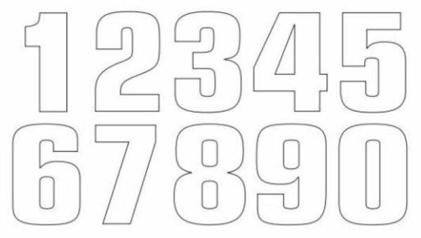 TECNOSEL Race Number 2 20x13cm White Set of 3