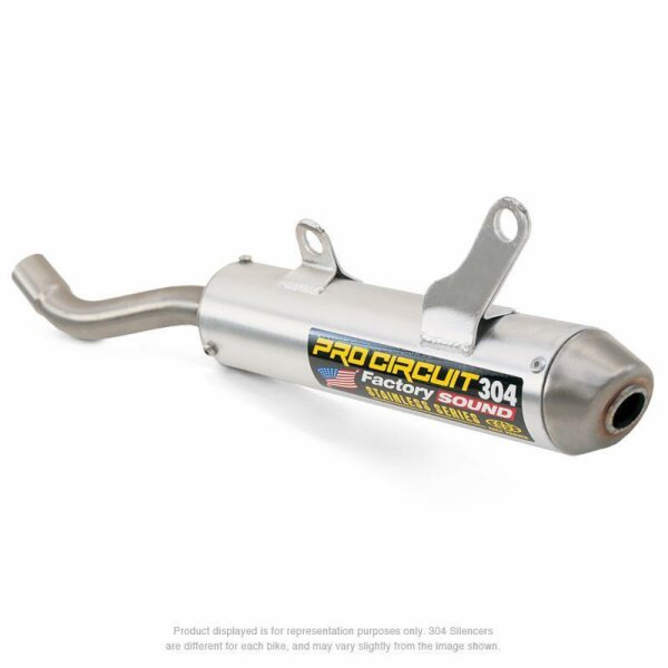 PRO CIRCUIT 304 Schalldämpfer Aluminium gebürstet/Endkappe Edelstahl Honda CR250R