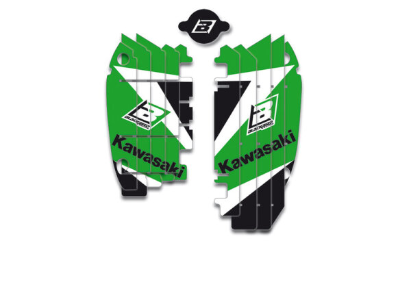 BLACKBIRD Dream Graphic 3 Deko-Kit Kühlerverkleidung grün Kawasaki KX250F