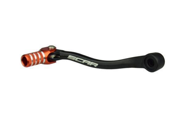 SCAR Schalthebel schwarz matt/Endstück orange KTM SX85