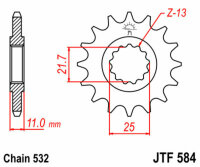 JT SPROCKETS Standard Stahlritzel vorne 584 - 532