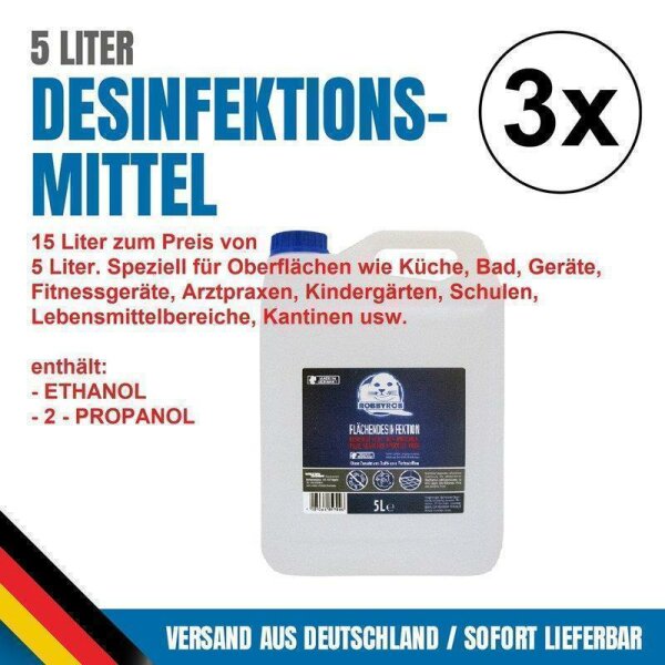 3 x 5 L Robbyrob Flächendesinfektionsmittel 15 Liter- Fertiglösung Art.Nr.10