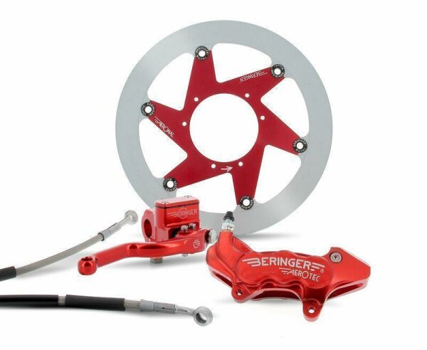 BERINGER Top Race Bremsenkit Rad 17 Bremssattel Aerotec® radial 4 Kolben rot Honda CRF250R/450R