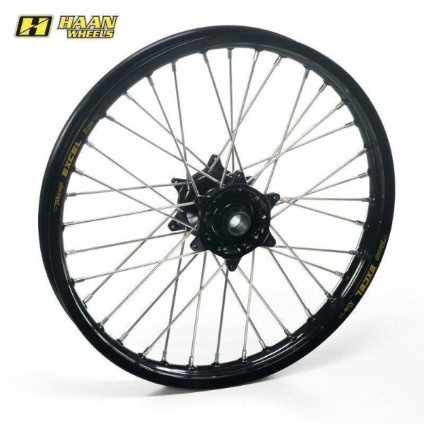 HAAN WHEELS Komplett Hinterrad 17x5,50x36T Schwarz Felge/Schwarz Nabe/Silber Speichen/Silber Speichennippel