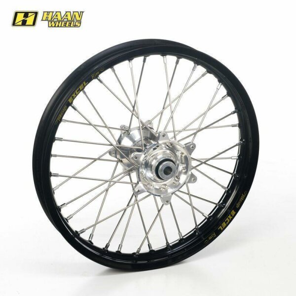 HAAN WHEELS Komplett Hinterrad 18x4,25x36T Schwarz Felge/Silber Nabe/Silber Speichen/Silber Speichennippel