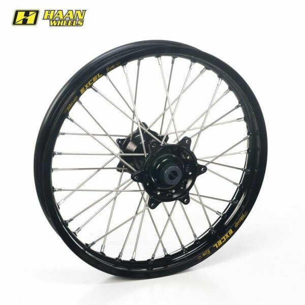 HAAN WHEELS Komplett Hinterrad 18x2,50x36T Schwarz Felg/Schwarz Nabe/Silber Speichen/Silber Speichennippel