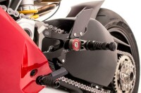 GILLES TOOLING MUE2 Einstellbare Fußrastenanlage Schwarz Ducati Panigale V4