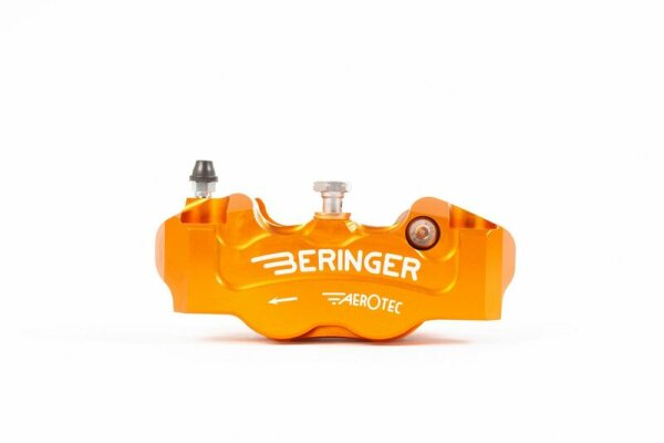 BERINGER Aerotec® Bremssattel radial links 4 Kolben Ø 32 mm Abstand 108 mm orangefarben