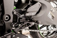 GILLES TOOLING VCR38GT Einstellbare Fußrastenanlage Schwarz Kawasaki Ninja ZX-6R