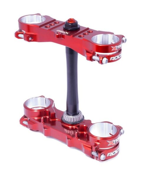 XTRIG Rocs Supermotard Gabelbrücke Offset Ø14-16mm Rot Yamaha YZ250F/450F