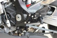 GILLES TOOLING FXR zurückverlegte Fußrastenanlage Schwarz BMW S1000RR