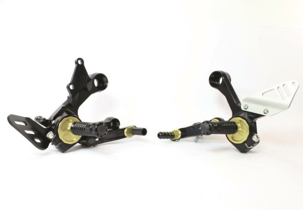 GILLES TOOLING RCT10GT Einstellbare Fußrastenanlage Schwarz/Gold Yamaha