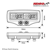 KOSO EGT-02R Motordrehzahl- und Motortemperaturanzeige schneller Sensor