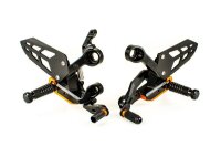 GILLES TOOLING VCR38GT Einstellbare Fußrastenanlage Schwarz/Orange KTM 790 Duke