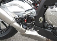 ZURÜCKVERSETZTE FUSSRASTENANLAGE FÜR MEHRERE POSITIONEN FÜR BMW S1000RR 09-10 MIT ABS, SCHWARZ ELOXIERT