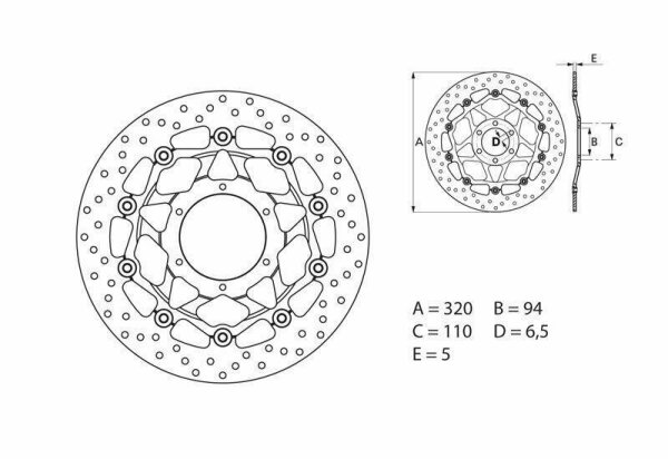 BREMBO Serie Oro Bremsscheibe schwimmend - 78B40876