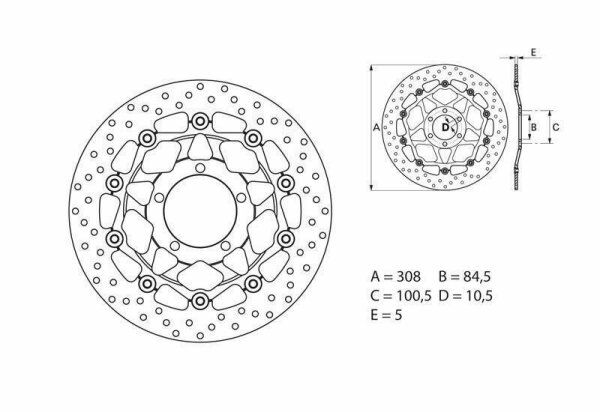 BREMBO Serie Oro Bremsscheibe schwimmend - 78B40862