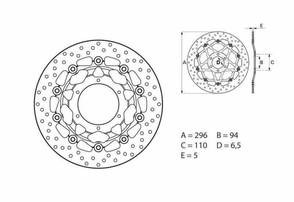 BREMBO Serie Oro Bremsscheibe schwimmend - 78B40824