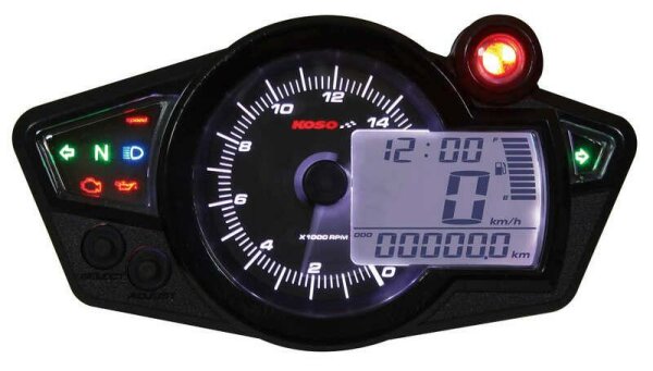 Multifunktions-Tachometer KOSO RX1N+ GP Style II Hintergrund schwarz Universal