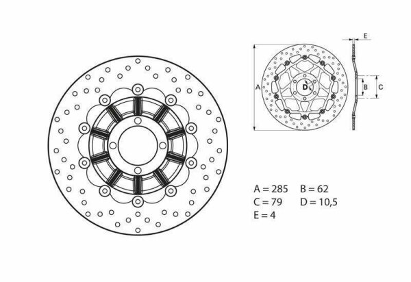 BREMBO Serie Oro Bremsscheibe schwimmend - 78B40816