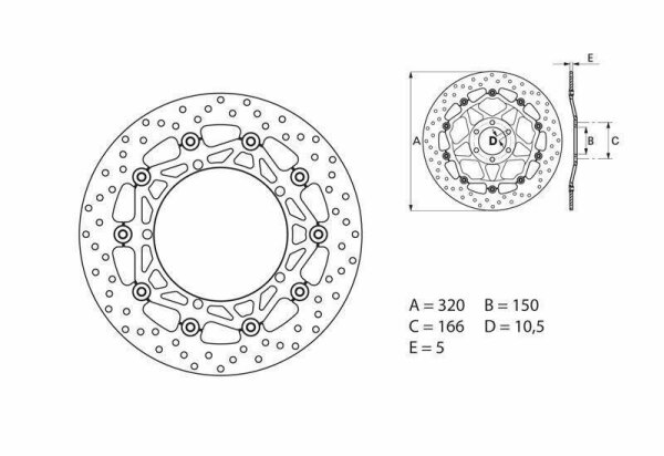 BREMBO Serie Oro Bremsscheibe schwimmend - 78B40872