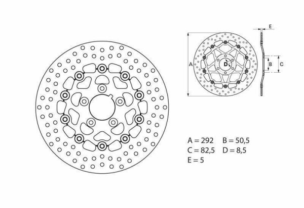 BREMBO Serie Oro Bremsscheibe schwimmend - 78B40822