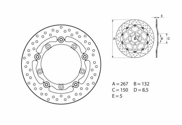 BREMBO Serie Oro Bremsscheibe schwimmend - 78B40817