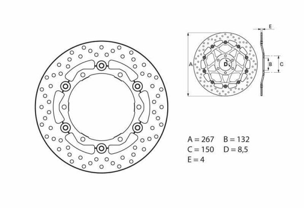 BREMBO Serie Oro Bremsscheibe schwimmend - 78B40818