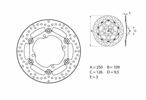 BREMBO Serie Oro Bremsscheibe schwimmend - 78B40811