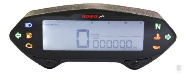 KOSO DB-01RN LCD Multifunktions-Drehzahlmesser schwarz