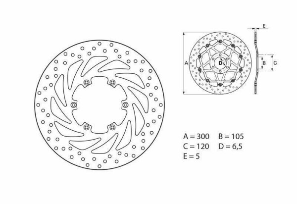 BREMBO Serie Oro Bremsscheibe starr - 68B407G5