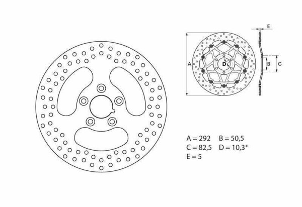 BREMBO Serie Oro Bremsscheibe starr - 68B407E0